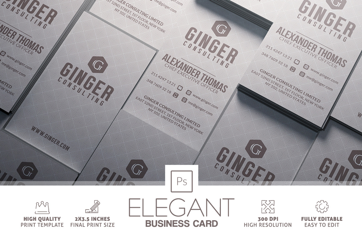 Elegant Business Card, a Business Card Template by Marvel (Photo 1 of 6)