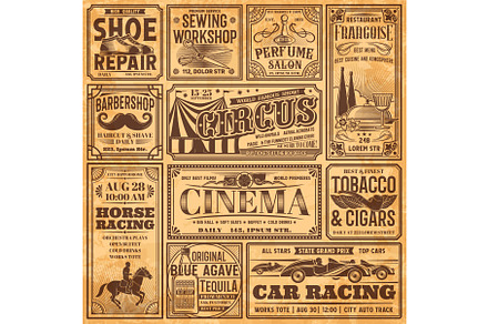 Vintage newspaper banners, an Illustration by Vector Tradition