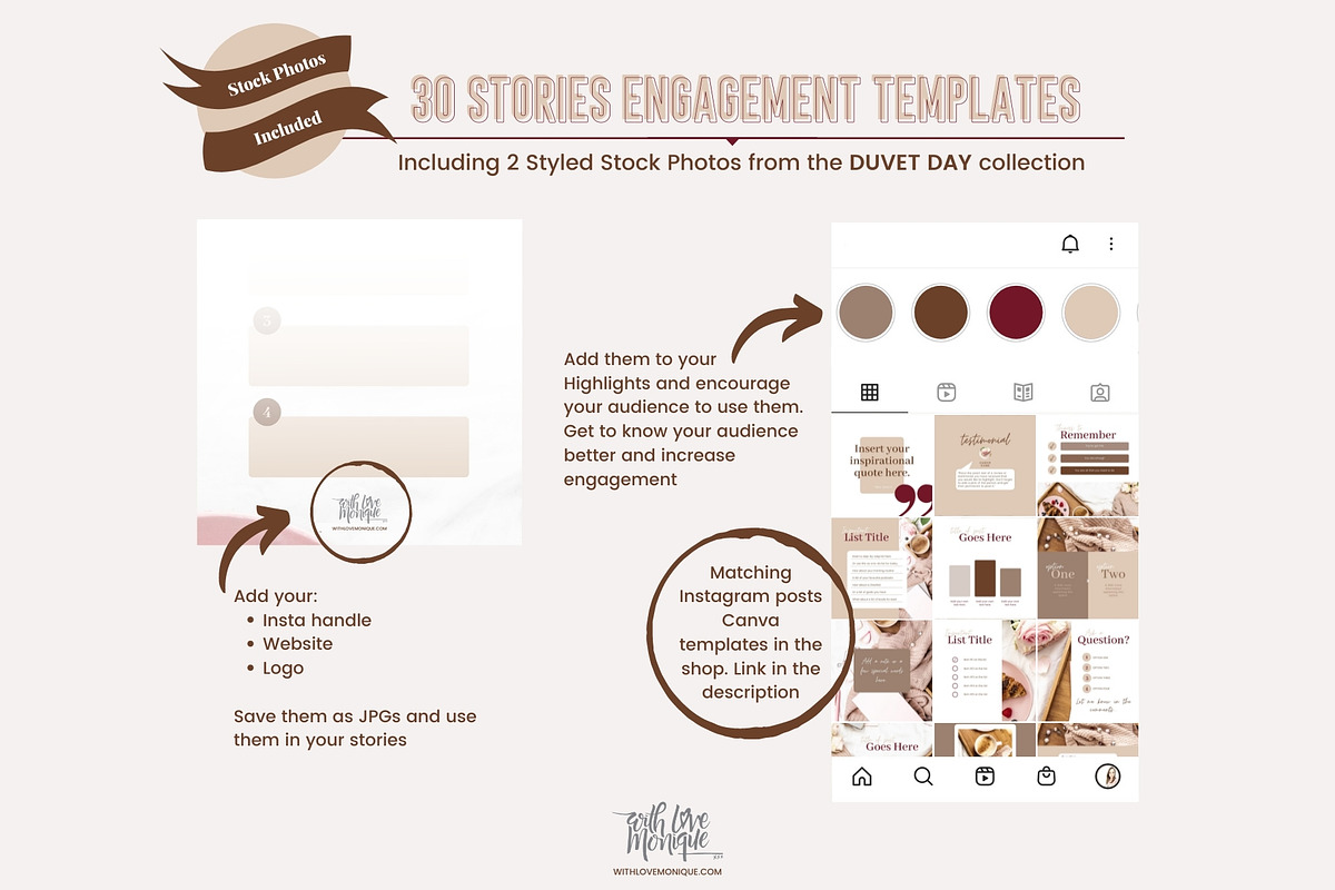 30 Instgram Stories Canva Templates, a Social Media Template by With Love Monique (Photo 3 of 10)