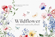 Whimsical Wildflowers - Watercolor, a Decorative Illustration by ThaismotaCreativeCo (Thumbnail 1 of 9)