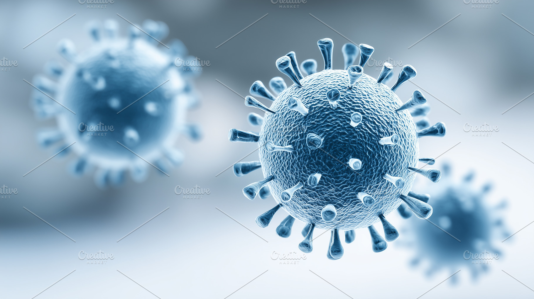 Virus cells under a microscope, a Health & Medical Photo by MistyDay