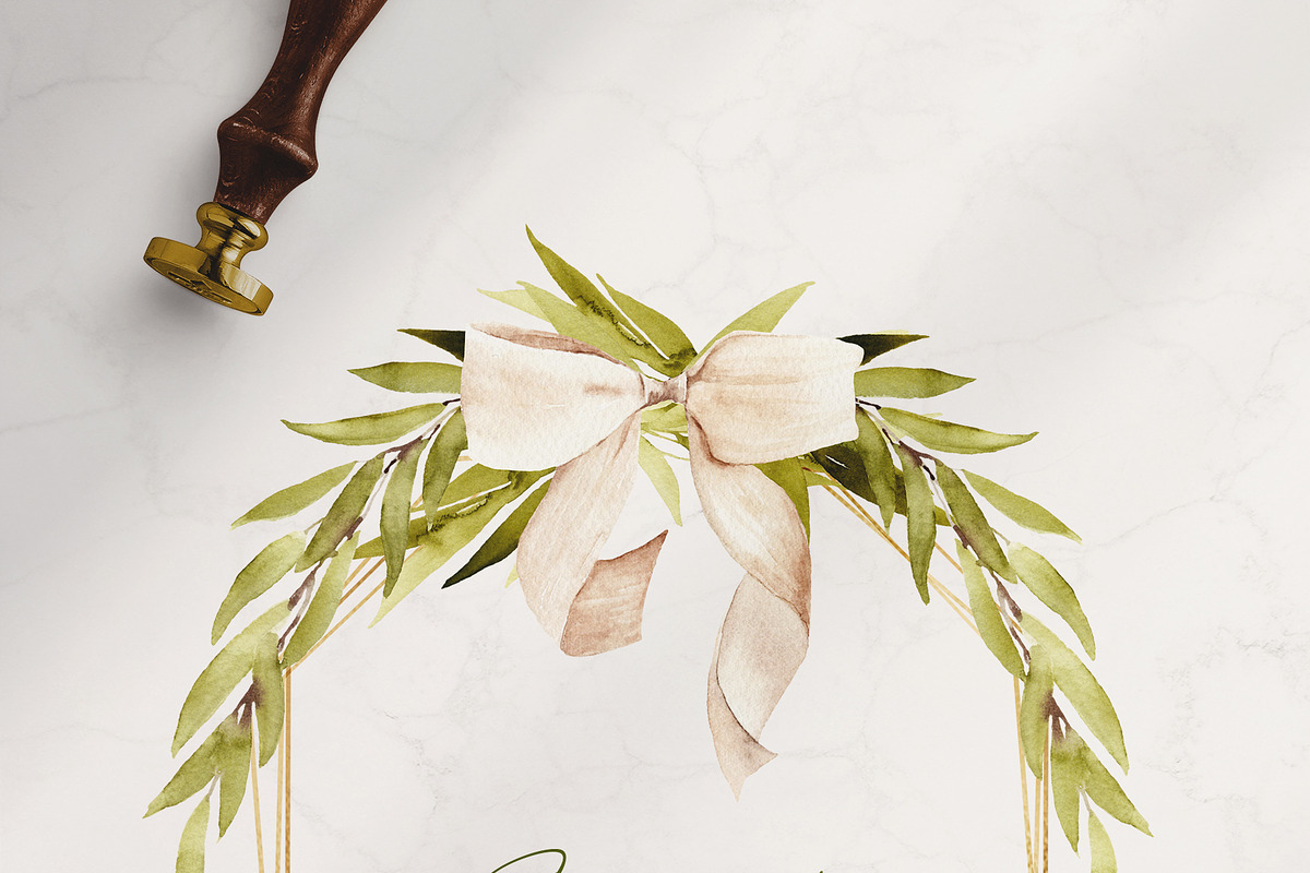 Watercolor Olive Green Flower, an Illustration by Beigetime (Photo 10 of 10)