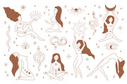 Magic Women & Celestial elements, a Decorative Illustration by roskque (Thumbnail 4 of 9)