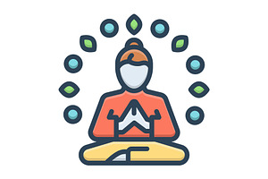 Wellness spirituality color icon, a Duotone Icon by Creative priyanka