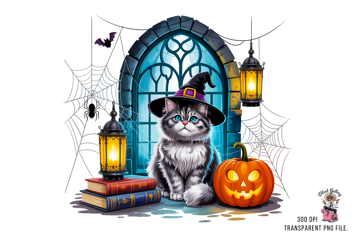 Halloween Cat PNG Bundle, a Graphic by Rina Akther (Photo 8 of 11)