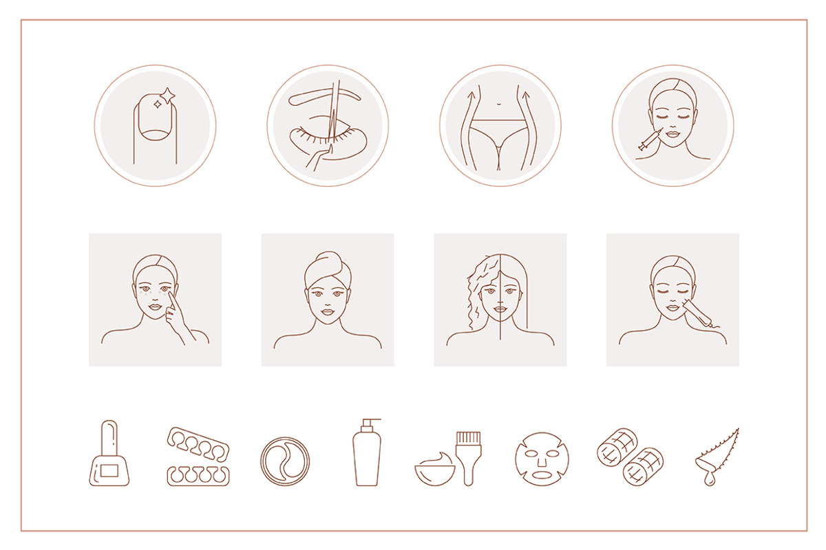 200+ Beauty icons, an Outline Icon by mayrum (Photo 2 of 14)