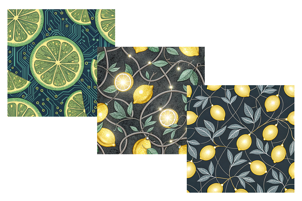 Citrus Circuitry Digital Paper, a Pattern Graphic by FloridPrintables (Photo 5 of 6)