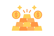 Gold Stack Flat Icon, a Duotone Icon by Pexelpy (Thumbnail 3 of 3)
