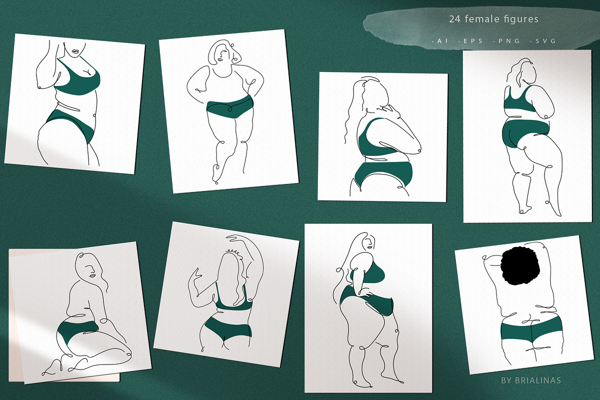 Curvy BODY POSITIVE art Velvet Jade, an Illustration by brialinas (Photo 7 of 13)