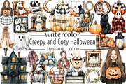Watercolor Creepy and Cozy Halloween, an Illustration by Libby Wishes (Thumbnail 1 of 7)