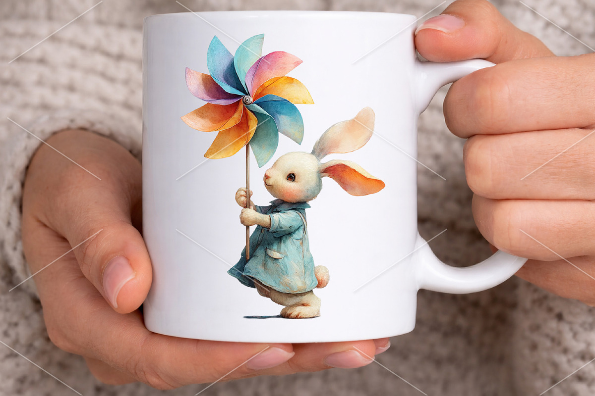 Whimsical Summer Bunny Clipart PNG, a Seasonal Illustration by Canvas Craft (Photo 5 of 7)