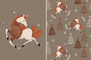 Christmas unicorn vector. Pattern, an Animal Illustration by StudioLondon (Thumbnail 3 of 3)