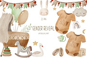 Gender reveal clipart & pattern, a Decorative Illustration by SleptArt (Thumbnail 1 of 7)