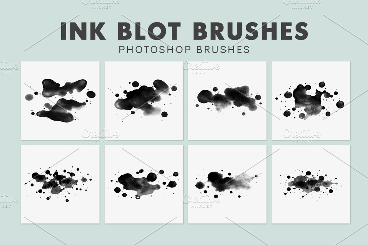 Ink Blot Brushes For Photoshop, a Brush Add-On by AB-TheDesigner (Photo 2 of 4)