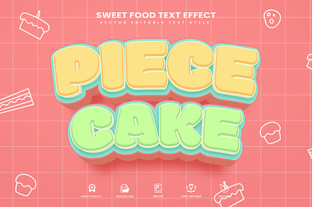 Piece Cake Editable Text Effect