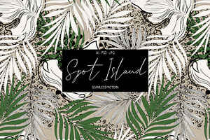 Spot Island, Tropical Leaves Pattern