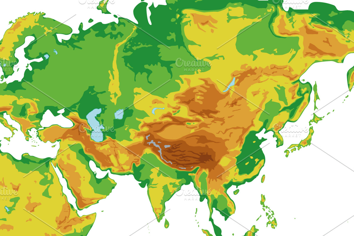 2x Physical World Maps, an Education Illustration by asantosg (Photo 12 of 14)