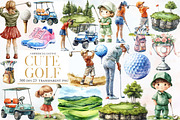 Cute Golf Clipart, an Illustration by Designworld (Thumbnail 1 of 6)