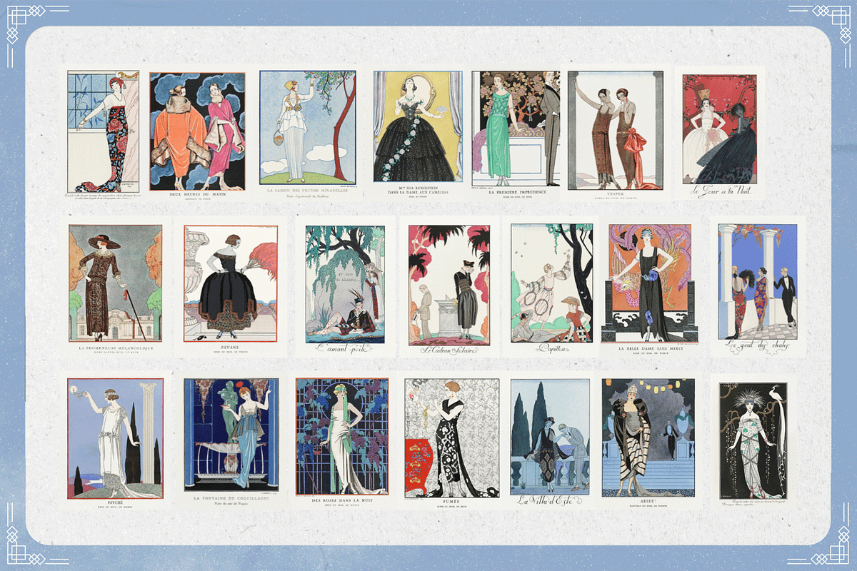 Vintage 1920s Fashion Posters Bundle, a Person Illustration by Golden Vision Studio (Photo 7 of 10)
