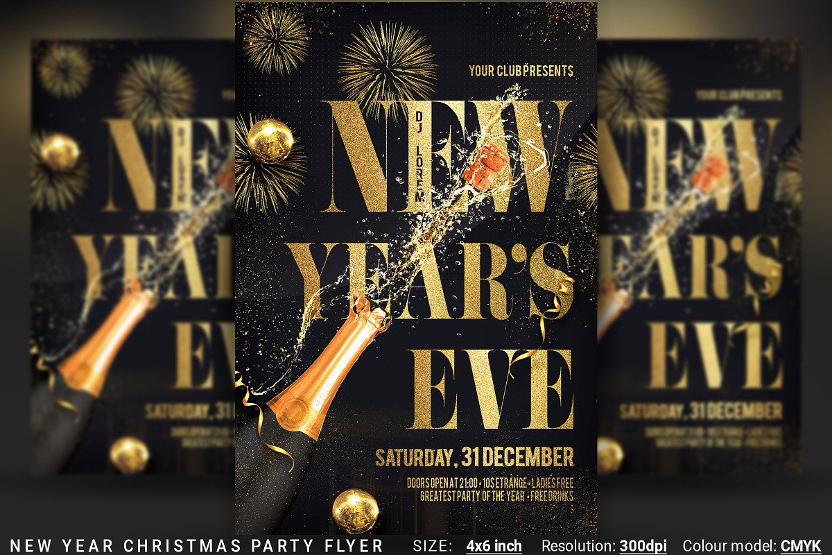 New Year Christmas Party Flyer, a Flyer Template by Artolus (Photo 1 of 3)
