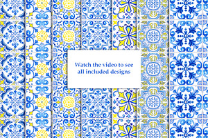 Portuguese Tiles Digital Papers Set2