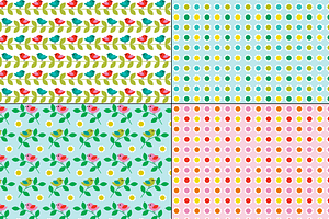 Seamless Bird & Butterfly Patterns