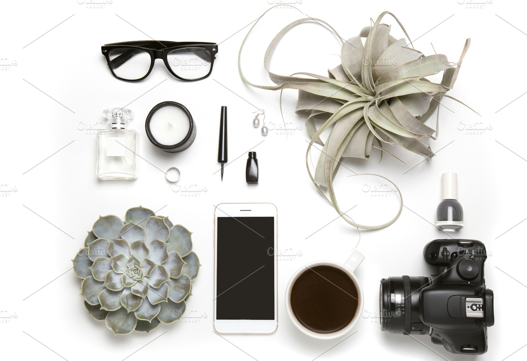 Styled flatlay with phone mock up featuring mock up, socail media, and styled, an Arts & Entertainment Photo by KateAedon