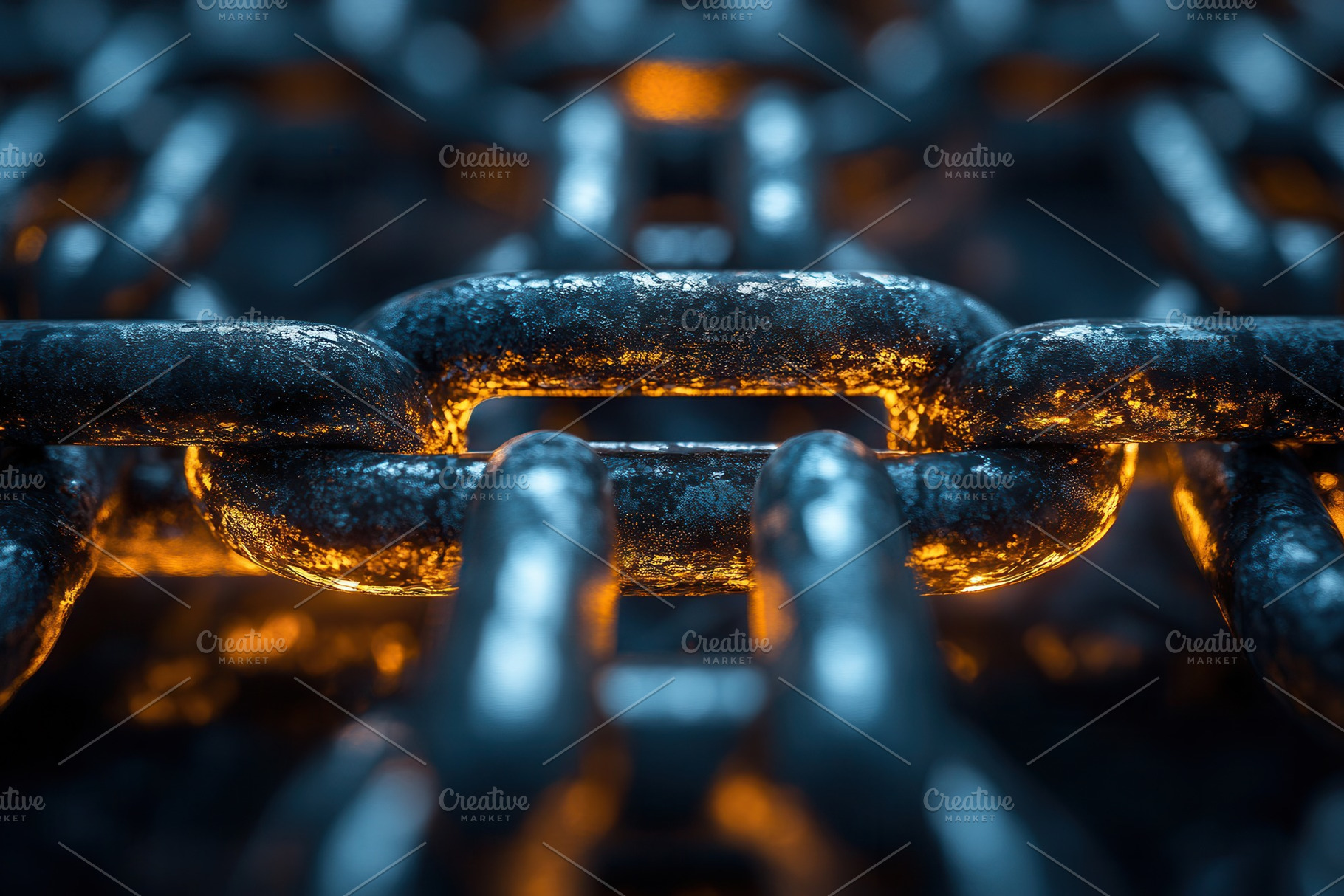 Close-up view of a metallic chain re, a Photo by Tanuart