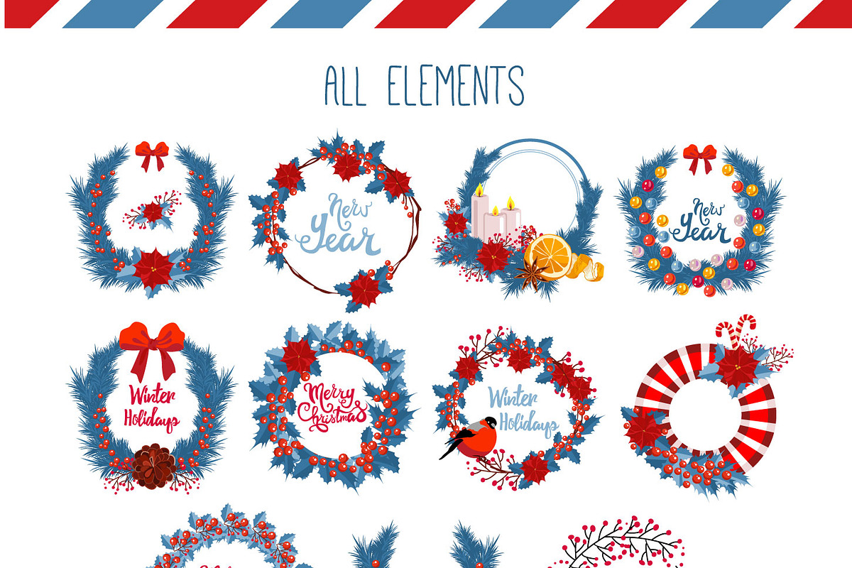 New Year Objects & Symbols Set, a Decorative Illustration by Popova_Irina (Photo 9 of 10)