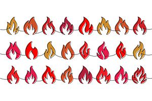 Vector fire clipart border, a Texture Illustration by GraphiShop