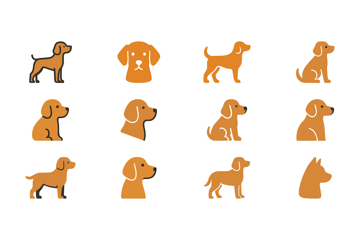Dog Icons Set Illustration, an Animal Illustration by Vectorium Studio (Photo 3 of 3)