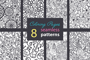 8 Premium Adult Coloring Patterns