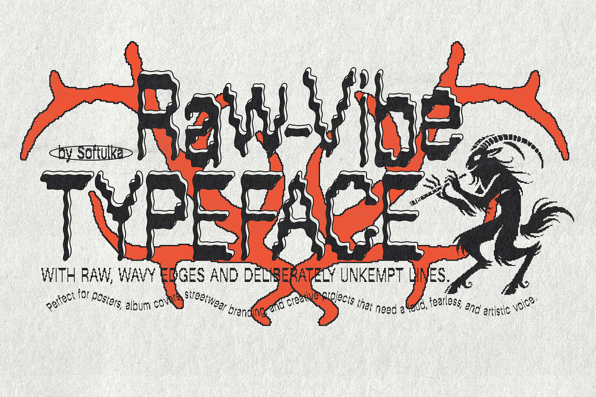 Raw-Vibe – A Bold Display Typeface, a Sans Serif Font by softulka (Photo 7 of 7)