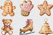 Watercolor Gingerbread Clipart, an Illustration by Black Bird Studio (Thumbnail 6 of 6)
