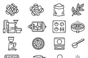 40 Coffee Roastery Icon Set, an Outline Icon by adenpinkstore (Thumbnail 2 of 11)