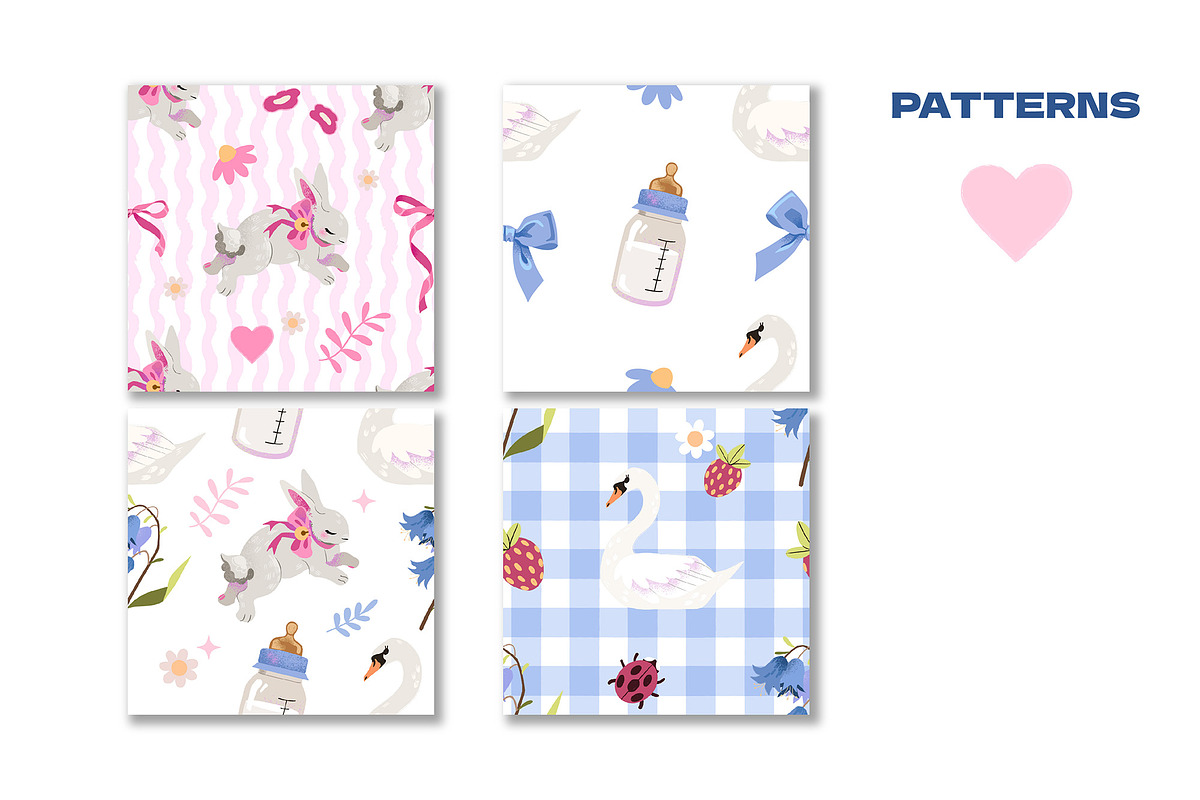 Baby Nursery Stickers & Patterns, a Decorative Illustration by UnaAnya (Photo 4 of 4)