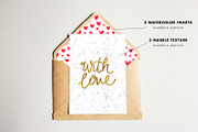 6 Valentines Pattern Hearts + marble, a Pattern Graphic by Heartmade by Claudia (Thumbnail 2 of 2)