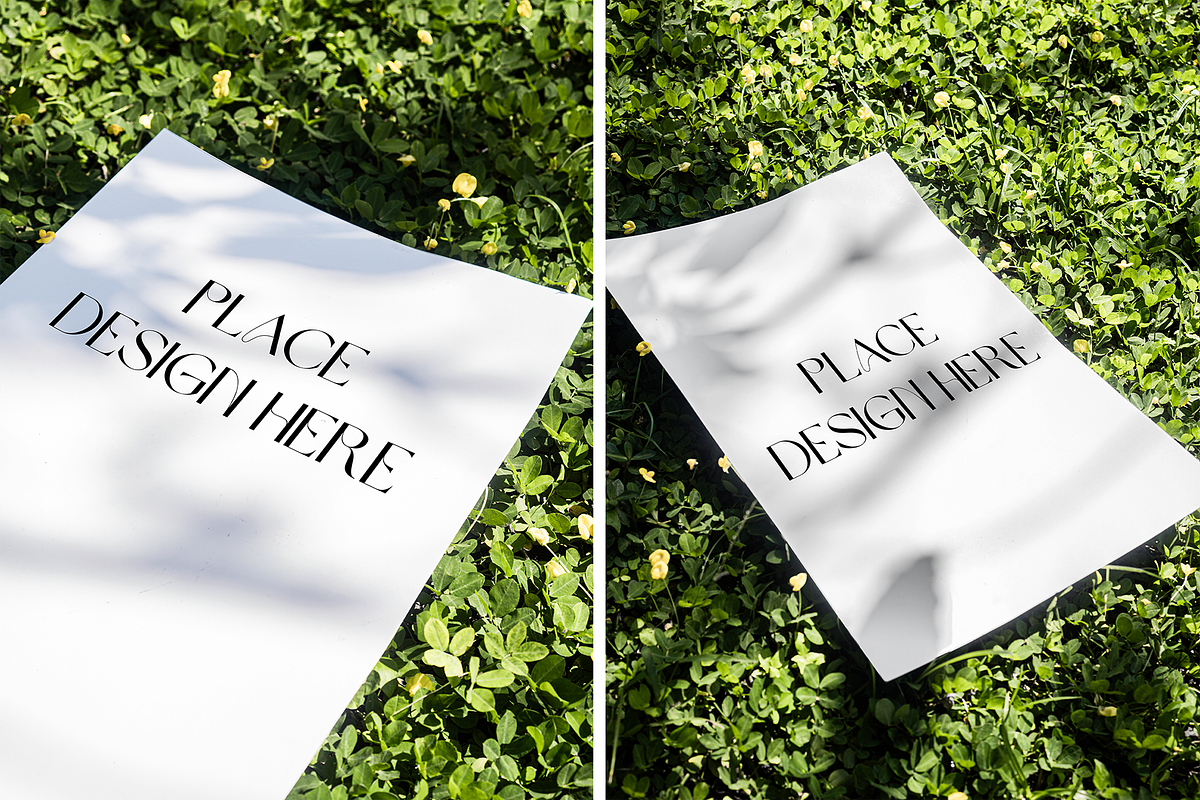 Poster On Grass Mockup Set, an Advertising Mockup by Mocktopia (Photo 6 of 8)