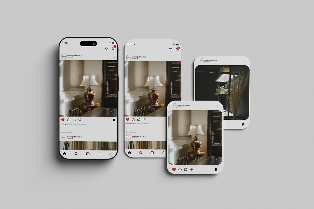 Realistic Social Media Mockup PSD, an Advertising Mockup by MA-KING_ART (Photo 3 of 5)