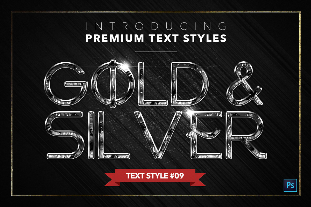 Gold & Silver #5 - 15 Text Styles, a Layer Style Add-On by Jonas Stensgaard (Photo 10 of 18)