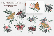 Vintage Butterflies & Cosmos Flowers, an Illustration by Catch the Dream Art (Thumbnail 2 of 12)