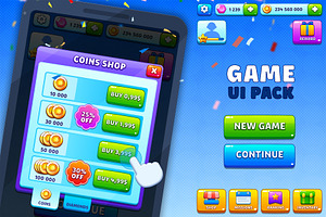 Game UI pack for mobile casual game, an UI Kit Template by KartInnka