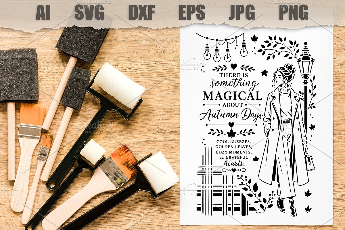 Stencil Autumn Lady, a Person Illustration by MARYCRAFTIRIA (Photo 2 of 3)