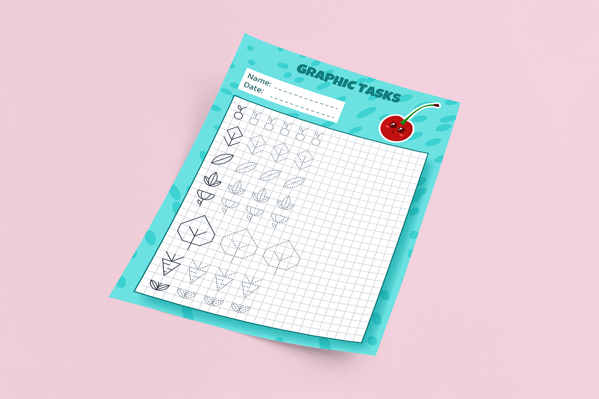 38 Graphic Drawing tasks for Kids, an Education Illustration by IuliiaSavko (Photo 8 of 8)