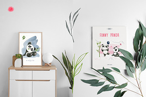 Funny Panda - Color Pencil Clipart