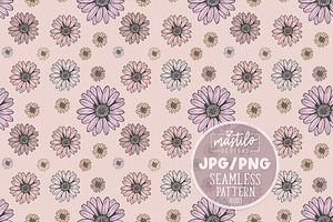 Retro Daisies Seamless Pattern