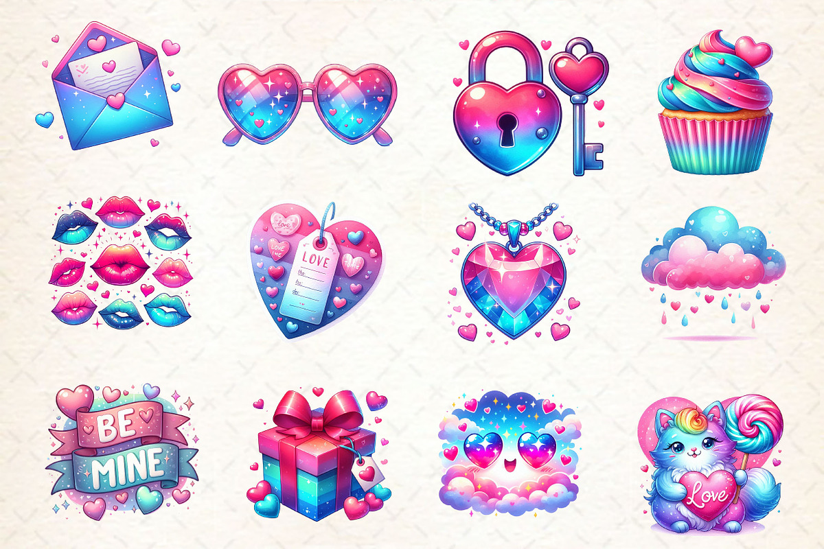 Cute Valentine Sublimation Clipart, a Work Illustration by Dream Creation (Photo 3 of 4)