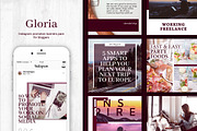 Gloria | Instagram templates pack, a Social Media Template by Nassiie (Thumbnail 1 of 5)