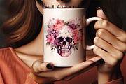 Watercolor Pink Skull Clipart Bundle, an Object Illustration by Creative Arslan (Thumbnail 8 of 9)