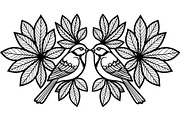 Birds on Branch Vector Collection, a Decorative Illustration by Designer_Momina (Thumbnail 21 of 21)